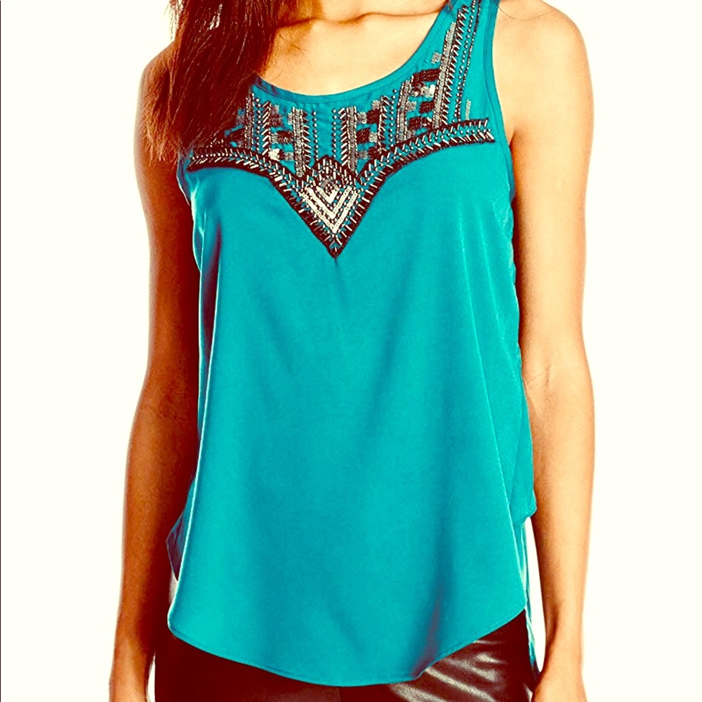 💃🎉HP🎉💃| J. Simpson Teal Embellished Tank